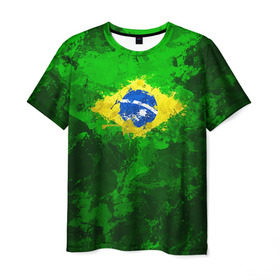 Мужская футболка 3D с принтом Бразилия в Курске, 100% полиэфир | прямой крой, круглый вырез горловины, длина до линии бедер | brazil | country | бразилия | государство | страна | флаг | флаги