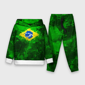 Детский костюм 3D (с толстовкой) с принтом Бразилия в Курске,  |  | brazil | country | бразилия | государство | страна | флаг | флаги