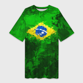 Платье-футболка 3D с принтом Бразилия в Курске,  |  | brazil | country | бразилия | государство | страна | флаг | флаги