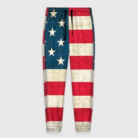 Мужские брюки 3D с принтом США в Курске, 100% полиэстер | манжеты по низу, эластичный пояс регулируется шнурком, по бокам два кармана без застежек, внутренняя часть кармана из мелкой сетки | country | usa | америка | государство | соединённые штаты америки | страна | флаг | флаги | штаты