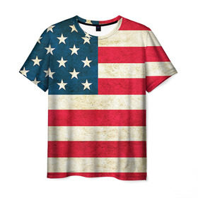 Мужская футболка 3D с принтом США в Курске, 100% полиэфир | прямой крой, круглый вырез горловины, длина до линии бедер | country | usa | америка | государство | соединённые штаты америки | страна | флаг | флаги | штаты