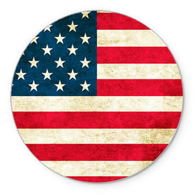 Коврик круглый с принтом США в Курске, резина и полиэстер | круглая форма, изображение наносится на всю лицевую часть | country | usa | америка | государство | соединённые штаты америки | страна | флаг | флаги | штаты