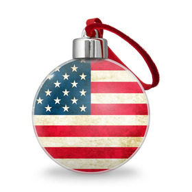 Ёлочный шар с принтом США в Курске, Пластик | Диаметр: 77 мм | country | usa | америка | государство | соединённые штаты америки | страна | флаг | флаги | штаты