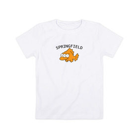 Детская футболка хлопок с принтом Спрингфилд | Springfield в Курске, 100% хлопок | круглый вырез горловины, полуприлегающий силуэт, длина до линии бедер | springfield | the simpsons | симпсоны | спрингфилд
