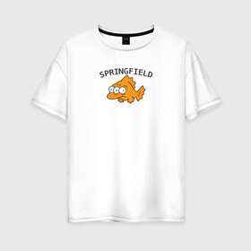 Женская футболка хлопок Oversize с принтом Спрингфилд Springfield в Курске, 100% хлопок | свободный крой, круглый ворот, спущенный рукав, длина до линии бедер
 | springfield | the simpsons | симпсоны | спрингфилд