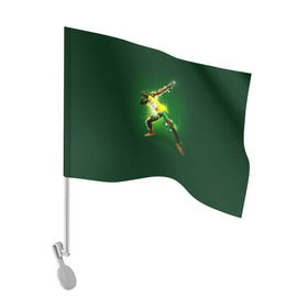 Флаг для автомобиля с принтом Usain Bolt в Курске, 100% полиэстер | Размер: 30*21 см | атлетика | без | болт | легкая | спорт | усейн