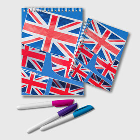 Блокнот с принтом Британские флаги в Курске, 100% бумага | 48 листов, плотность листов — 60 г/м2, плотность картонной обложки — 250 г/м2. Листы скреплены удобной пружинной спиралью. Цвет линий — светло-серый
 | англия | британия | великобритания