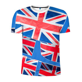 Мужская футболка 3D спортивная с принтом Британские флаги в Курске, 100% полиэстер с улучшенными характеристиками | приталенный силуэт, круглая горловина, широкие плечи, сужается к линии бедра | англия | британия | великобритания