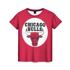 Женская футболка 3D с принтом BULLS в Курске, 100% полиэфир ( синтетическое хлопкоподобное полотно) | прямой крой, круглый вырез горловины, длина до линии бедер | chicago bulls | чикаго буллс