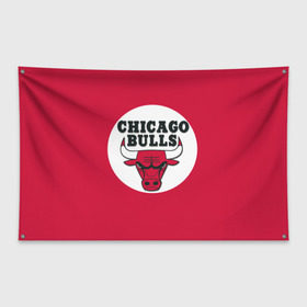 Флаг-баннер с принтом BULLS в Курске, 100% полиэстер | размер 67 х 109 см, плотность ткани — 95 г/м2; по краям флага есть четыре люверса для крепления | chicago bulls | чикаго буллс