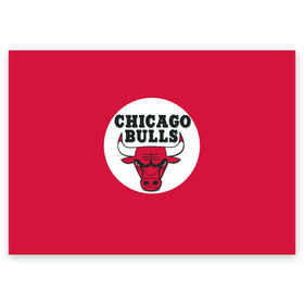 Поздравительная открытка с принтом BULLS в Курске, 100% бумага | плотность бумаги 280 г/м2, матовая, на обратной стороне линовка и место для марки
 | Тематика изображения на принте: chicago bulls | чикаго буллс