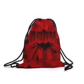 Рюкзак-мешок 3D с принтом Doom classic 3 в Курске, 100% полиэстер | плотность ткани — 200 г/м2, размер — 35 х 45 см; лямки — толстые шнурки, застежка на шнуровке, без карманов и подкладки | 