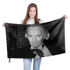 Флаг 3D с принтом 1st Doctor в Курске, 100% полиэстер | плотность ткани — 95 г/м2, размер — 67 х 109 см. Принт наносится с одной стороны | doctor who | tardis | доктор кто | тардис
