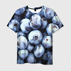 Мужская футболка 3D с принтом Черника в Курске, 100% полиэфир | прямой крой, круглый вырез горловины, длина до линии бедер | Тематика изображения на принте: ягоды