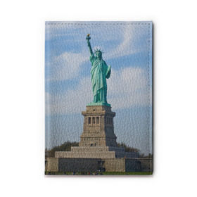 Обложка для автодокументов с принтом Статуя свободы в Курске, натуральная кожа |  размер 19,9*13 см; внутри 4 больших “конверта” для документов и один маленький отдел — туда идеально встанут права | америка | сша