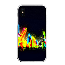 Чехол для iPhone XS Max матовый с принтом Взрыв красок в Курске, Силикон | Область печати: задняя сторона чехла, без боковых панелей | абстракция | абстракция красок | брызги | краска | цветные