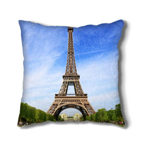 Подушка 3D с принтом Эйфелева башня в Курске, наволочка – 100% полиэстер, наполнитель – холлофайбер (легкий наполнитель, не вызывает аллергию). | состоит из подушки и наволочки. Наволочка на молнии, легко снимается для стирки | france | франция | эфелева
