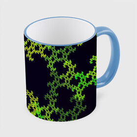 Кружка 3D с принтом Пиксели в Курске, керамика | ёмкость 330 мл | зеленый | кружево | узор | цветной | черный