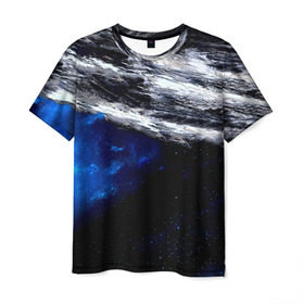 Мужская футболка 3D с принтом Астероид в Курске, 100% полиэфир | прямой крой, круглый вырез горловины, длина до линии бедер | вселенная | галактика | звезды | планеты | туманность