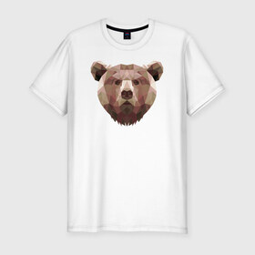 Мужская футболка премиум с принтом Медведь в Курске, 92% хлопок, 8% лайкра | приталенный силуэт, круглый вырез ворота, длина до линии бедра, короткий рукав | 