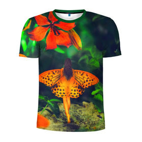 Мужская футболка 3D спортивная с принтом Фея в Курске, 100% полиэстер с улучшенными характеристиками | приталенный силуэт, круглая горловина, широкие плечи, сужается к линии бедра | бабочка | волшебство | красота | новая | фея | цветок