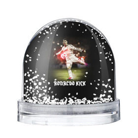 Снежный шар с принтом Удар Роналдо в Курске, Пластик | Изображение внутри шара печатается на глянцевой фотобумаге с двух сторон | real | ronaldo | реал мадрид | роналдо | футбол