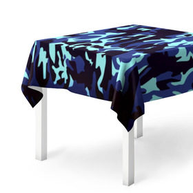 Скатерть 3D с принтом Военные в Курске, 100% полиэстер (ткань не мнется и не растягивается) | Размер: 150*150 см | Тематика изображения на принте: camo | камо | камуфляж | синий