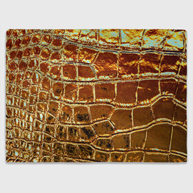 Плед 3D с принтом Золотая кожа в Курске, 100% полиэстер | закругленные углы, все края обработаны. Ткань не мнется и не растягивается | металлик | текстура