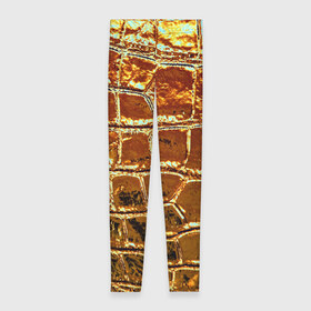 Леггинсы 3D с принтом Золотая кожа в Курске, 80% полиэстер, 20% эластан | Эластичный пояс, зауженные к низу, низкая посадка | металлик | текстура