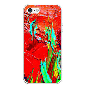 Чехол силиконовый для Телефон Apple iPhone 5/5S с принтом Масленные краски в Курске, Силикон | Область печати: задняя сторона чехла, без боковых панелей | абстракция | абстракция красок | арт | краска | мазки | цветные