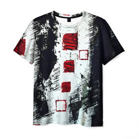 Мужская футболка 3D с принтом Штриховка в Курске, 100% полиэфир | прямой крой, круглый вырез горловины, длина до линии бедер | абстракция | абстракция красок | брызги | краска | штрихи