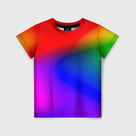 Детская футболка 3D с принтом Радуга в Курске, 100% гипоаллергенный полиэфир | прямой крой, круглый вырез горловины, длина до линии бедер, чуть спущенное плечо, ткань немного тянется | абстракция | абстракция красок | цветные