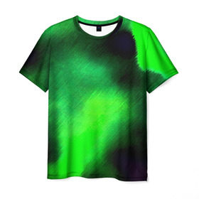 Мужская футболка 3D с принтом Заштриховка в Курске, 100% полиэфир | прямой крой, круглый вырез горловины, длина до линии бедер | зеленый | разводы | черный