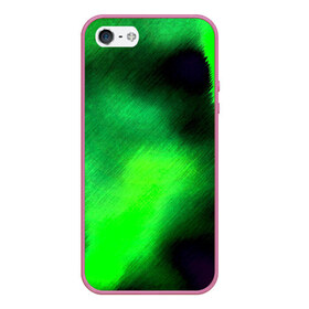 Чехол силиконовый для Телефон Apple iPhone 5/5S с принтом Заштриховка в Курске, Силикон | Область печати: задняя сторона чехла, без боковых панелей | зеленый | разводы | черный