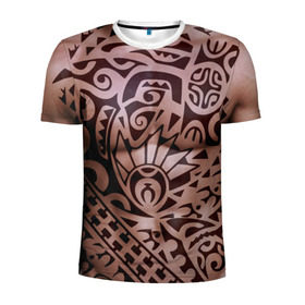 Мужская футболка 3D спортивная с принтом 7487865 в Курске, 100% полиэстер с улучшенными характеристиками | приталенный силуэт, круглая горловина, широкие плечи, сужается к линии бедра | 