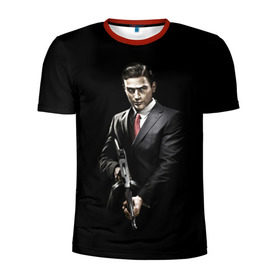 Мужская футболка 3D спортивная с принтом Mafia в Курске, 100% полиэстер с улучшенными характеристиками | приталенный силуэт, круглая горловина, широкие плечи, сужается к линии бедра | gta | mafia
