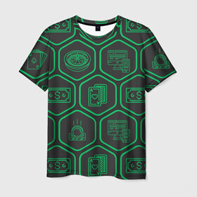 Мужская футболка 3D с принтом Hexagons в Курске, 100% полиэфир | прямой крой, круглый вырез горловины, длина до линии бедер | 