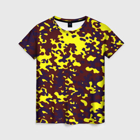 Женская футболка 3D с принтом Полевой(пиксели) в Курске, 100% полиэфир ( синтетическое хлопкоподобное полотно) | прямой крой, круглый вырез горловины, длина до линии бедер | camo | камо | камуфляж | цветной | яркий