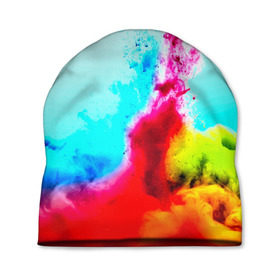 Шапка 3D с принтом Палитра красок в Курске, 100% полиэстер | универсальный размер, печать по всей поверхности изделия | абстракция | абстракция красок | брызги | краска | цветные
