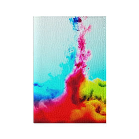 Обложка для паспорта матовая кожа с принтом Палитра красок в Курске, натуральная матовая кожа | размер 19,3 х 13,7 см; прозрачные пластиковые крепления | абстракция | абстракция красок | брызги | краска | цветные