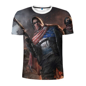 Мужская футболка 3D спортивная с принтом Революция США в Курске, 100% полиэстер с улучшенными характеристиками | приталенный силуэт, круглая горловина, широкие плечи, сужается к линии бедра | 