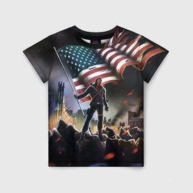 Детская футболка 3D с принтом Homefront: The Revolution в Курске, 100% гипоаллергенный полиэфир | прямой крой, круглый вырез горловины, длина до линии бедер, чуть спущенное плечо, ткань немного тянется | america | homefront | revolution | usa | америка | революция | сша | хоумфронт