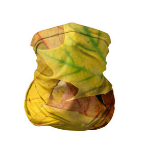 Бандана-труба 3D с принтом Осенние листья в Курске, 100% полиэстер, ткань с особыми свойствами — Activecool | плотность 150‒180 г/м2; хорошо тянется, но сохраняет форму | жёлтый | зелёный | клён | листва