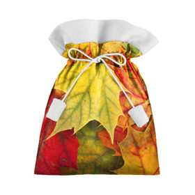 Подарочный 3D мешок с принтом Кленовые листья в Курске, 100% полиэстер | Размер: 29*39 см | Тематика изображения на принте: жёлтый | зелёный | красный | листва | оранжевый | осень