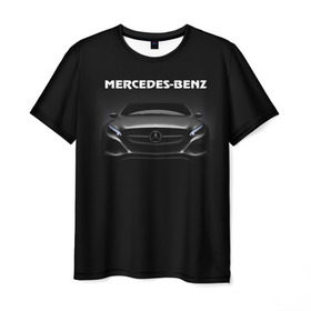 Мужская футболка 3D с принтом Мерседес в Курске, 100% полиэфир | прямой крой, круглый вырез горловины, длина до линии бедер | mercedes benz | авто | автомобиль | мерседес