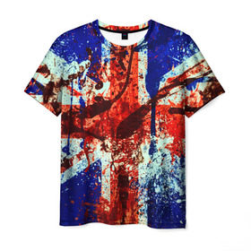 Мужская футболка 3D с принтом Англия в Курске, 100% полиэфир | прямой крой, круглый вырез горловины, длина до линии бедер | британия | кляксы | краска | флаг