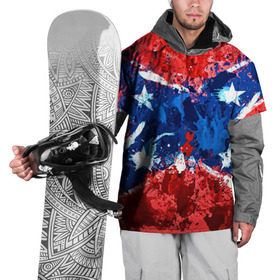 Накидка на куртку 3D с принтом Флаг в Курске, 100% полиэстер |  | звезды | конфедерация | краска | красный | флаг