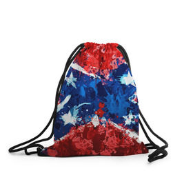 Рюкзак-мешок 3D с принтом Флаг в Курске, 100% полиэстер | плотность ткани — 200 г/м2, размер — 35 х 45 см; лямки — толстые шнурки, застежка на шнуровке, без карманов и подкладки | Тематика изображения на принте: звезды | конфедерация | краска | красный | флаг