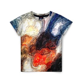 Детская футболка 3D с принтом Размытые краски в Курске, 100% гипоаллергенный полиэфир | прямой крой, круглый вырез горловины, длина до линии бедер, чуть спущенное плечо, ткань немного тянется | разноцветный | текстура | фильтр
