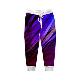 Детские брюки 3D с принтом Фиолетовый в Курске, 100% полиэстер | манжеты по низу, эластичный пояс регулируется шнурком, по бокам два кармана без застежек, внутренняя часть кармана из мелкой сетки | Тематика изображения на принте: волна | текстура | фиолетовый